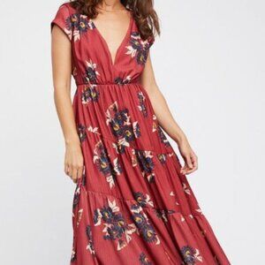 Free People All I Got red floral Maxi dress